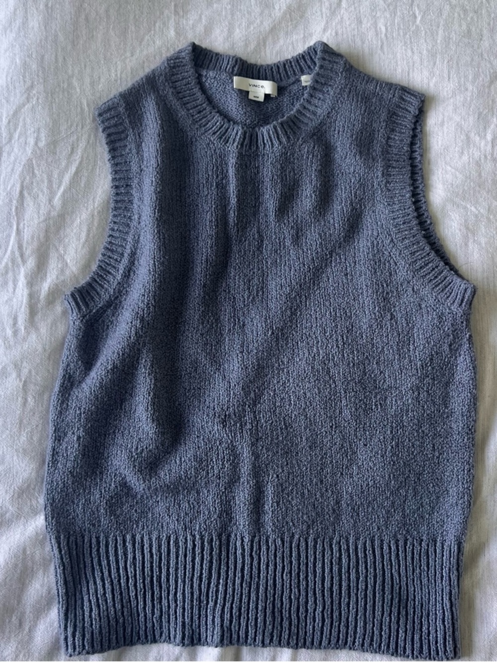 Vince Dusty Blue Chunky Knit Crewneck Sweater